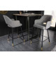 Tabouret de bar confortable en tissu gris