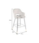 Tabouret de bar confortable en velours grège