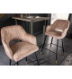 Tabouret de bar confortable en velours grège