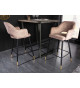 Tabouret de bar confortable en velours grège