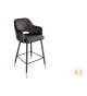 Tabouret de bar confortable en velours anthracite