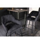 Tabouret de bar confortable en velours anthracite