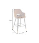 Tabouret de bar confortable en velours jaune moutarde