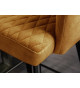 Tabouret de bar confortable en velours jaune moutarde