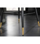 Tabouret de bar confortable en velours jaune moutarde
