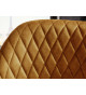 Tabouret de bar confortable en velours jaune moutarde