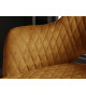 Tabouret de bar confortable en velours jaune moutarde