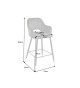 Tabouret de bar confortable en velours gris-vert