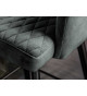 Tabouret de bar confortable en velours gris-vert
