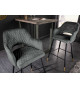 Tabouret de bar confortable en velours gris-vert