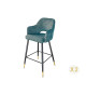 Tabouret de bar confortable en velours bleu pétrole