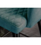 Tabouret de bar confortable en velours bleu pétrole