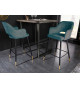 Tabouret de bar confortable en velours bleu pétrole