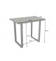 Table haute en bois massif et pied métal gris design