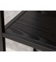 Grande étagère haute en bois frêne foncé et métal noir