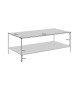 Table basse frêne foncé et métal noir mat 120 cm