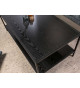 Table basse frêne foncé et métal noir mat 120 cm