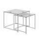 Table d'appoint carrée emboîtable frêne foncé et métal