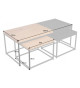 Table basse, une + deux emboîtables chêne et noir