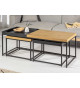 Table basse, une + deux emboîtables chêne et noir
