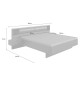 Lit adulte 160x200 avec tête de lit et éclairage LED