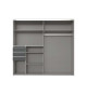 Armoire à portes coulissante gris graphite et verre noir