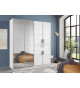 Armoire dressing miroir, rangement et tiroirs