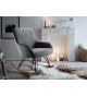 Fauteuil à bascule en tissu gris