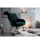 Fauteuil à bascule en tissu vert