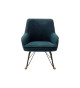 Fauteuil à bascule en tissu vert