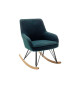 Fauteuil à bascule en tissu vert