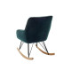 Fauteuil à bascule en tissu vert