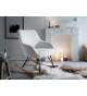 Fauteuil à bascule en tissu blanc