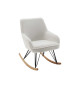 Fauteuil à bascule en tissu blanc