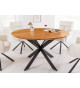 Table ronde en bois d'acacia et pied métal noir 130 cm
