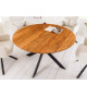 Table ronde en bois d'acacia et pied métal noir 130 cm