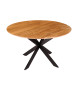 Table ronde en bois d'acacia et pied métal noir 130 cm