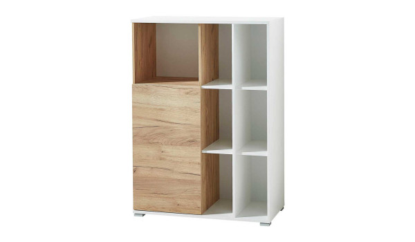 Armoire de classement blanche et bois