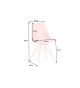 Chaise rose matelassée simili cuir rose / Pieds métal rose