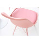 Chaise rose matelassée simili cuir rose / Pieds métal rose