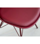 Chaise bordeaux matelassée simili cuir bordeaux / Pieds métal bordeaux