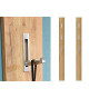 Armoire d'entrée blanche et bois, 20 rangements