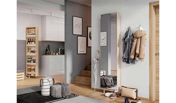 Armoire miroir tournante - Range chaussures
