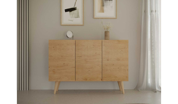 Buffet 3 portes 120 cm scandinave pas cher