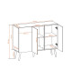 Buffet 3 portes 120 cm scandinave pas cher