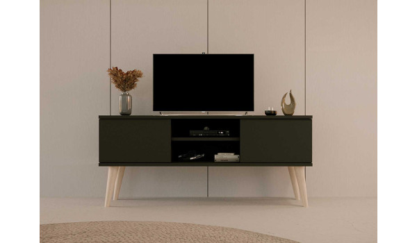 Meuble TV pas cher noir style scandinave