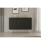Buffet noir 3 portes 120 cm scandinave pas cher