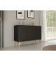 Buffet noir 3 portes 120 cm scandinave pas cher