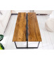 Table basse rectangulaire bois de manguier et métal noir