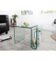Table d'appoint porte revues en verre trempé